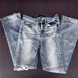 Distressed Blue Jeans